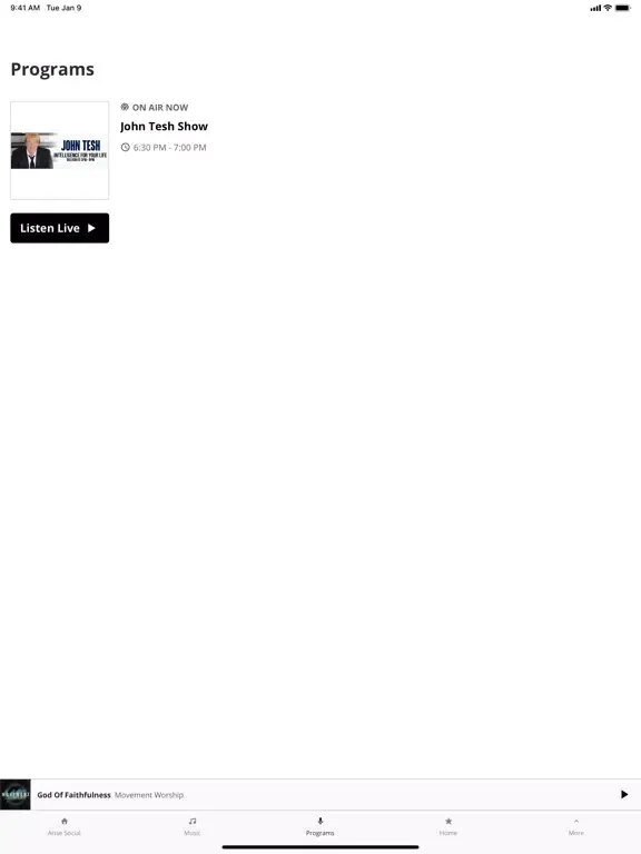 ภาพหน้าจอของ Arise Christian Radio iPad 
