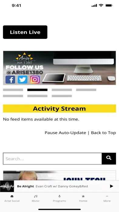 ภาพหน้าจอของ Arise Christian Radio