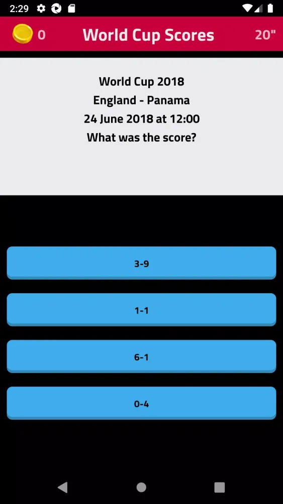 World Cup Scores Soccer Quiz Screenshots