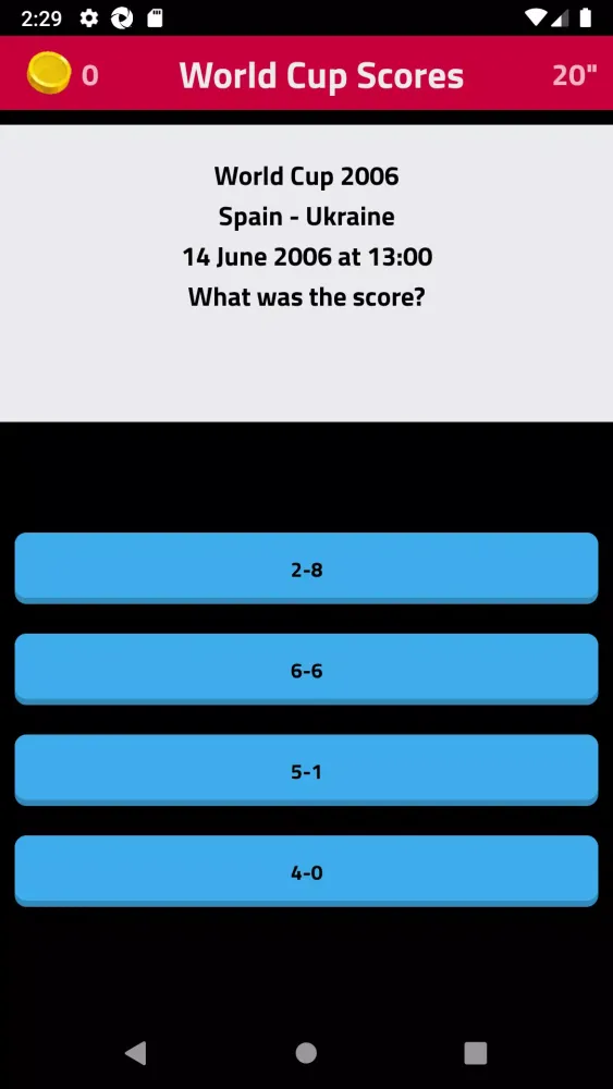 World Cup Scores Soccer Quiz Screenshots