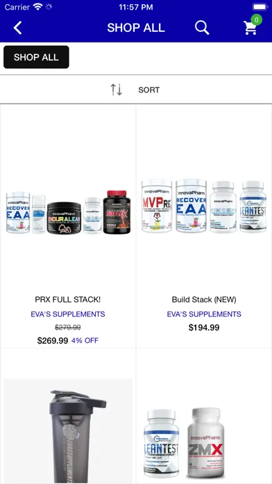 Tangkapan layar Evas Supplements
