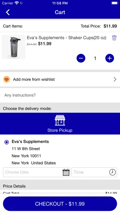 Tangkapan layar Evas Supplements
