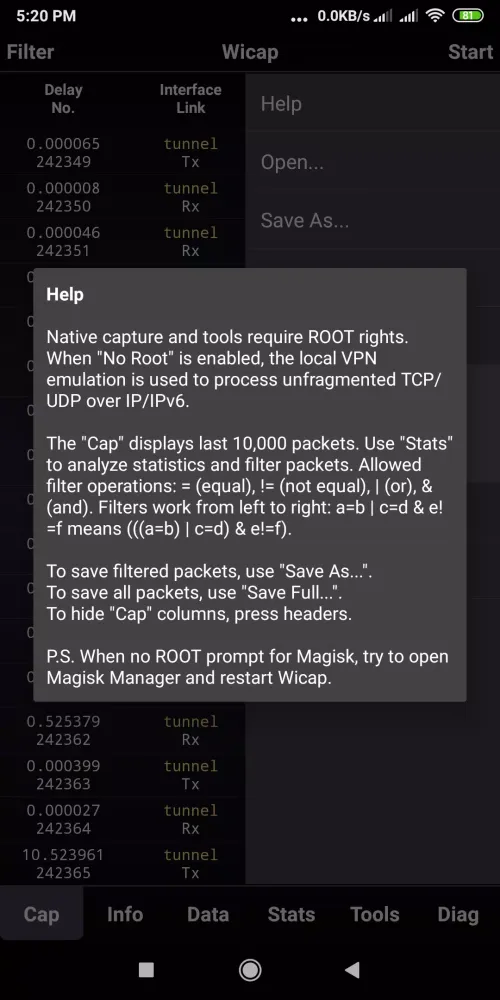 Wicap Screenshots