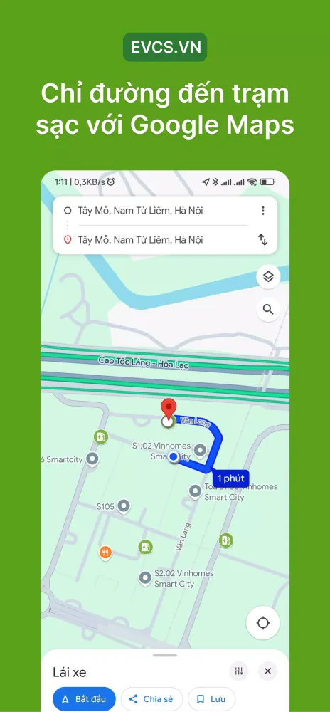 Screenshot di Trạm Sạc EV