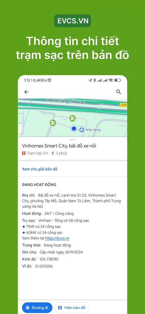 Screenshot di Trạm Sạc EV