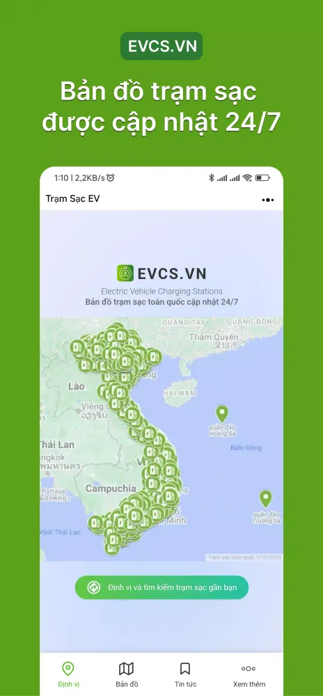 Screenshot di Trạm Sạc EV