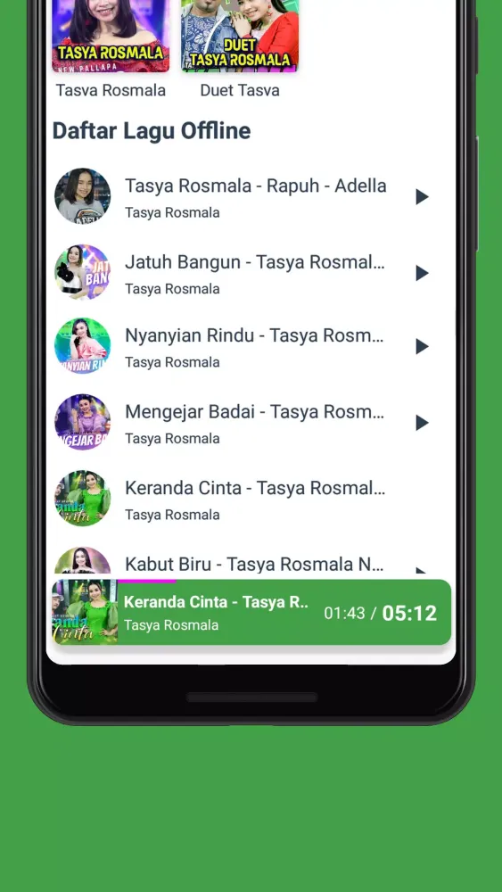Captures d'écran de Lagu Tasya Rosmala Offline