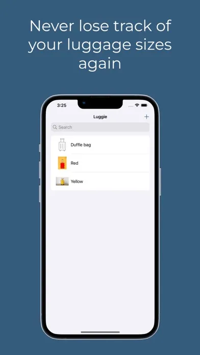 Capturas de pantalla de Luggie: Luggage size tracker