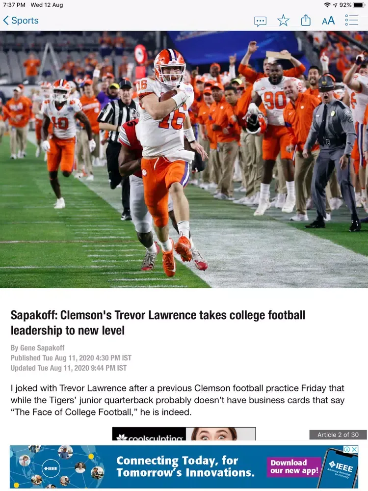 Captures d'écran de Post and Courier Greenville iPad 