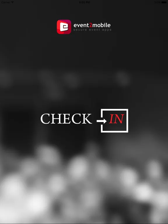 Capturas de tela do e2m Check-in iPad 