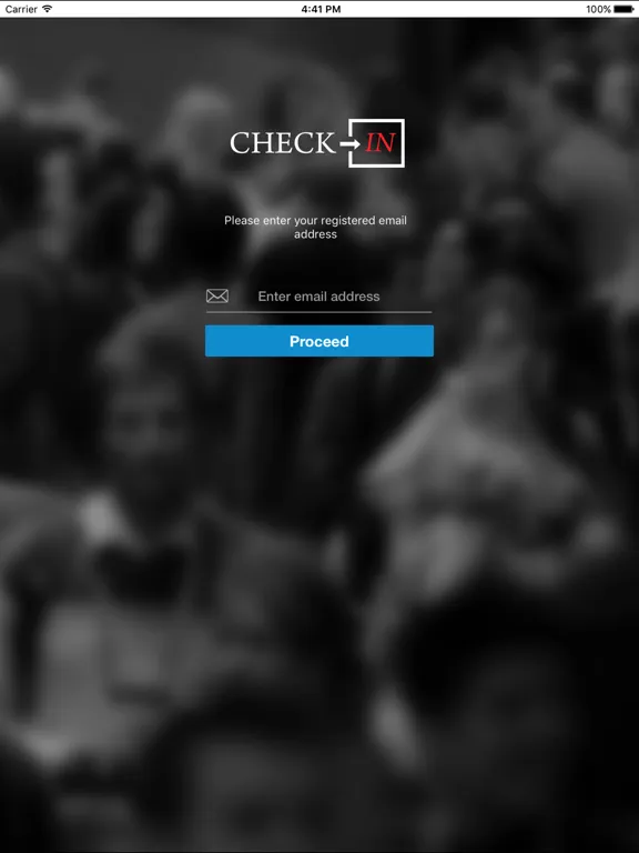 Capturas de tela do e2m Check-in iPad 