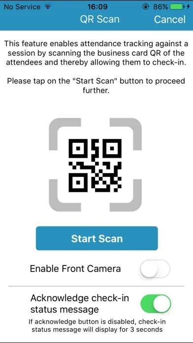 Capturas de tela do e2m Check-in
