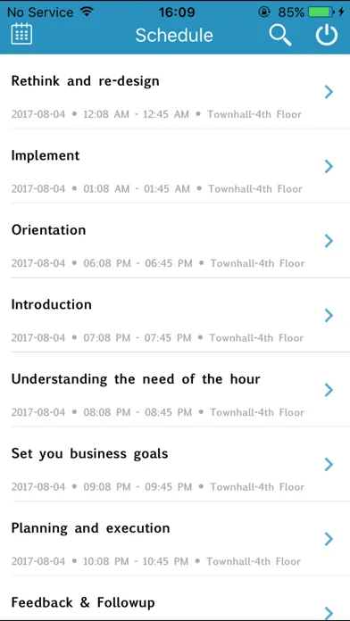 Capturas de tela do e2m Check-in