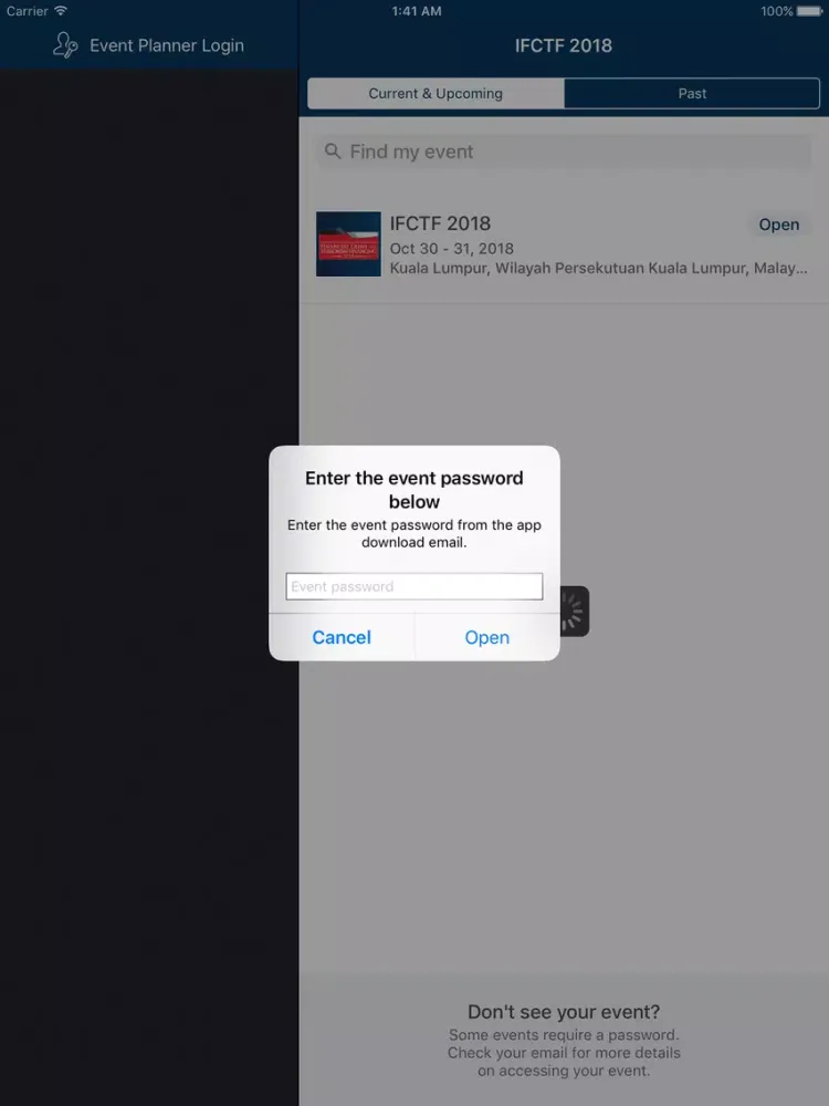 ภาพหน้าจอของ IFCTF 2018 iPad