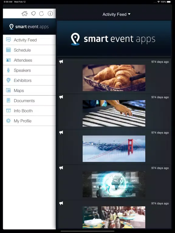Capturas de tela do Smart Event Apps iPad 