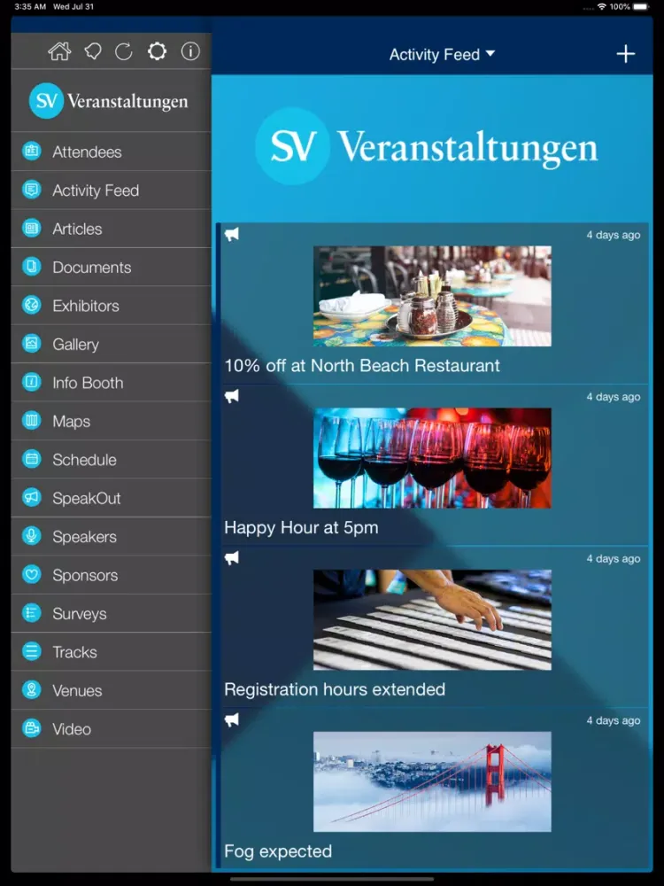 SV Veranstaltungen iPad  Screenshots