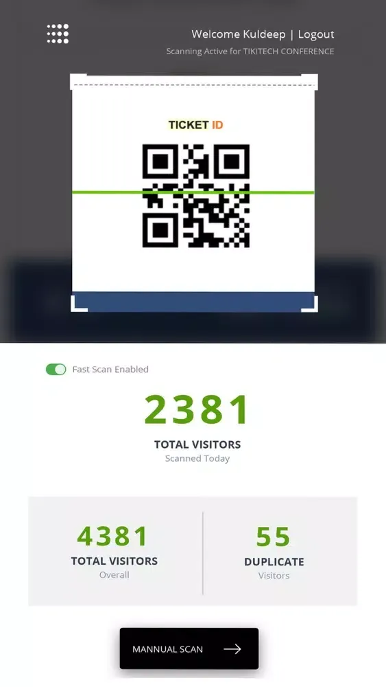 Event Ticket Scanning App स्क्रीनशॉट