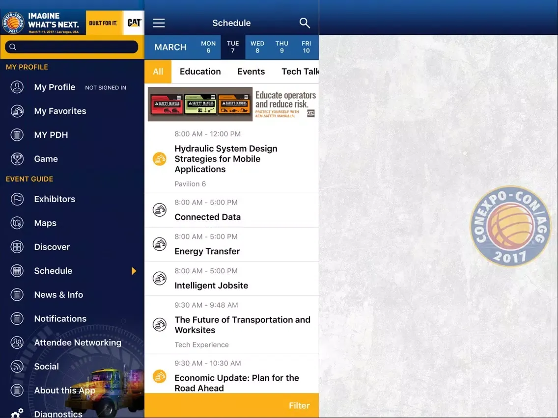 صور CONEXPO-CON/AGG and IFPE 2017 Official Mobile App iPad 