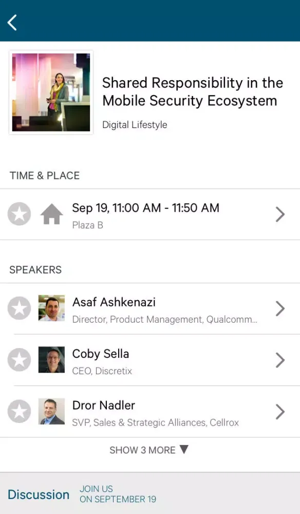 Captures d'écran de Qualcomm Uplinq™ 2014 Official App