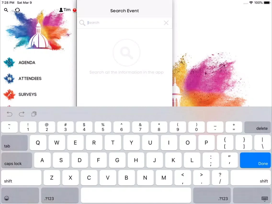 ภาพหน้าจอของ FCB Event Eye iPad 