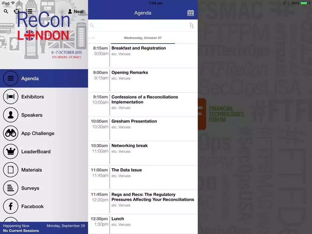 FTF Events App iPad  Screenshots