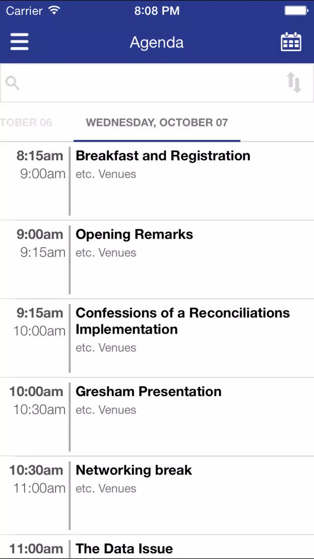 FTF Events App Screenshots