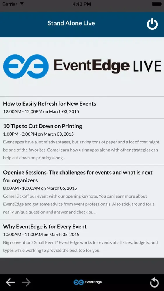 Скриншоты EventEdge LIVE