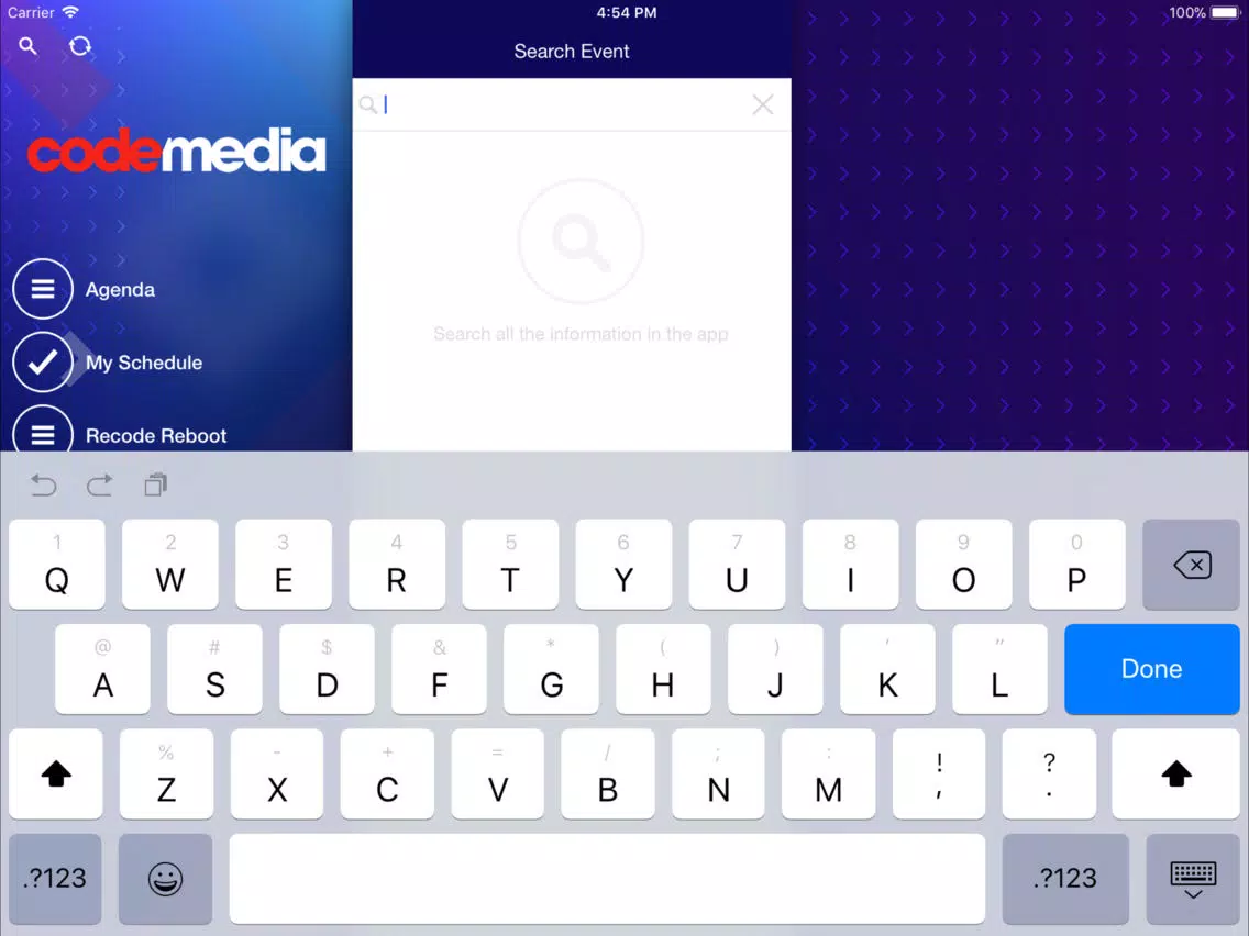 Captures d'écran de Code Media 2019 iPad 