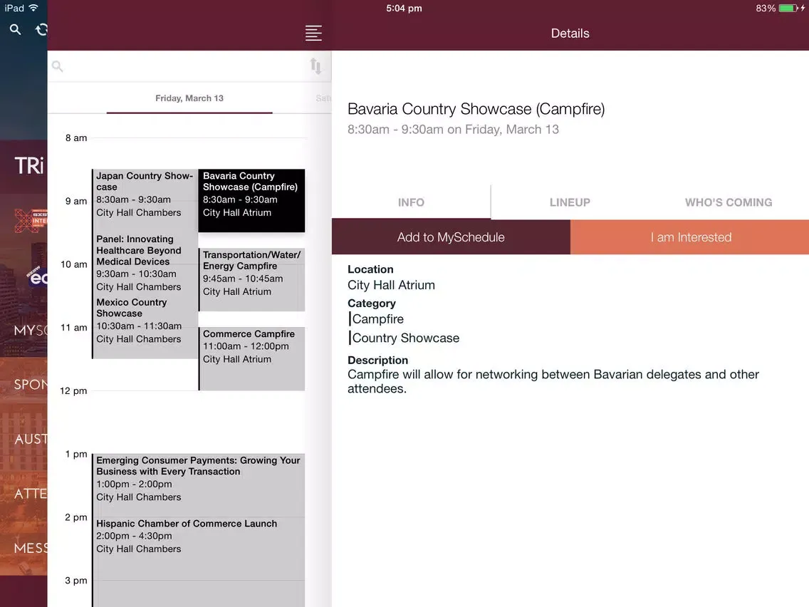 Capturas de tela do Tech Ranch International March 13-17, 2015 iPad 
