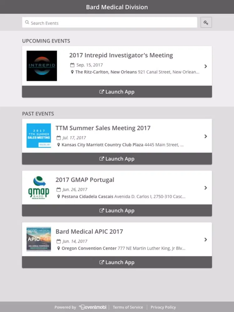 BMD Events iPad  Screenshots