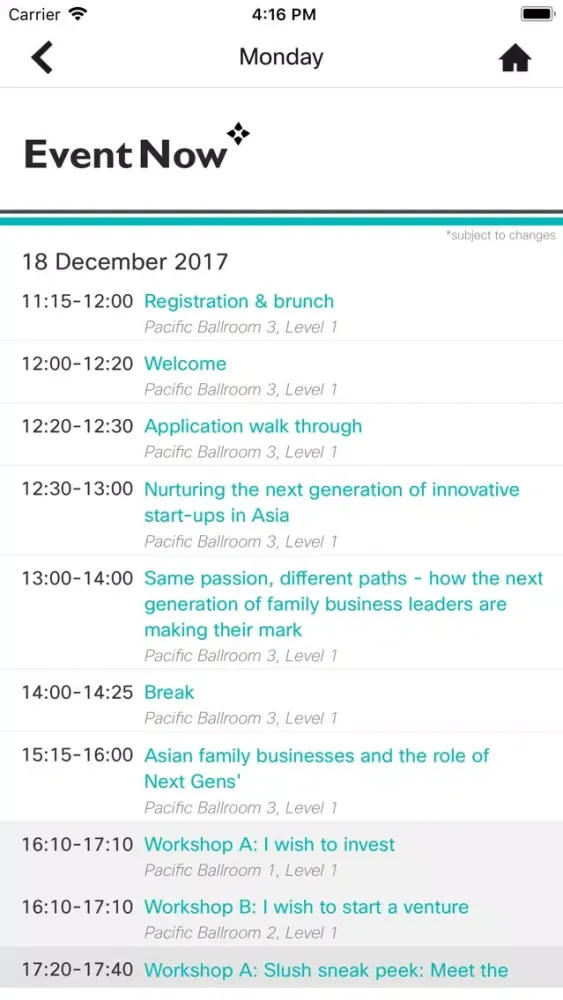 EventNow سکرین شاٹس
