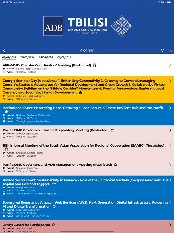 Скриншоты ADB Annual Meeting 2024 iPad 