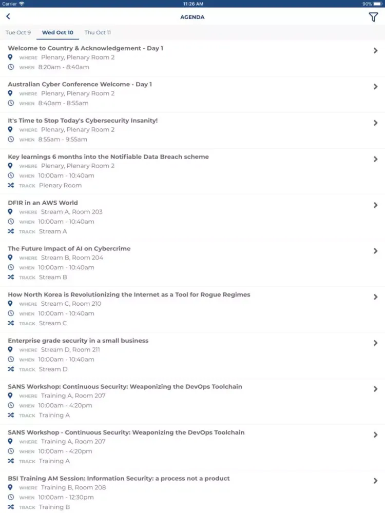AISA 2018 iPad  Screenshots