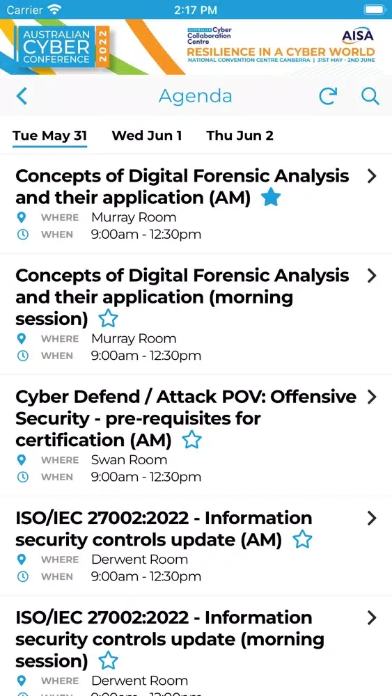 ภาพหน้าจอของ CyberCon Canberra