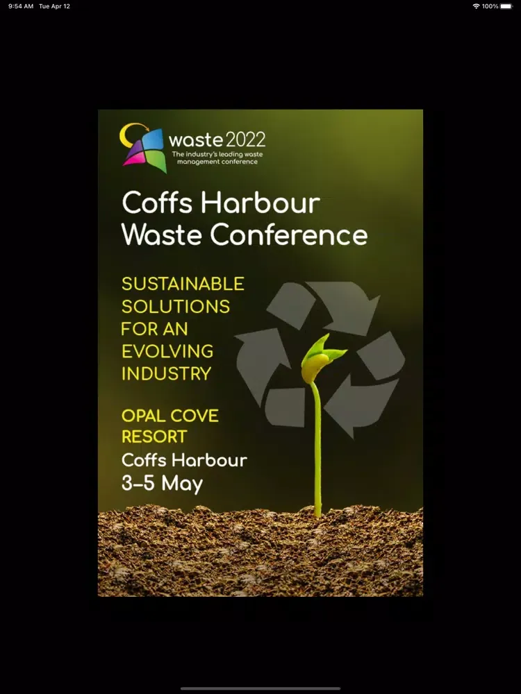 Ảnh chụp màn hình của Coffs Waste Conference 2022 iPad 