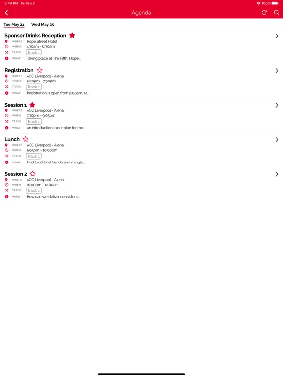 ภาพหน้าจอของ KFC Events iPad 