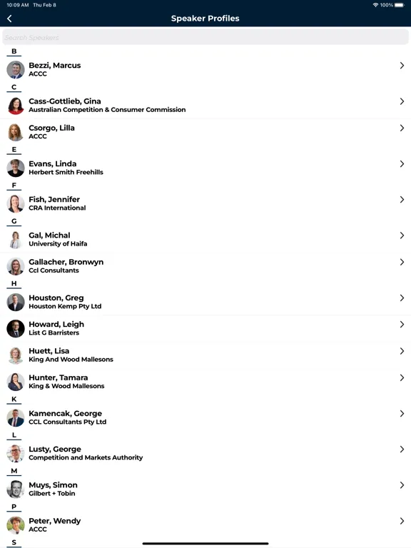 LCA Event App iPad  Screenshots