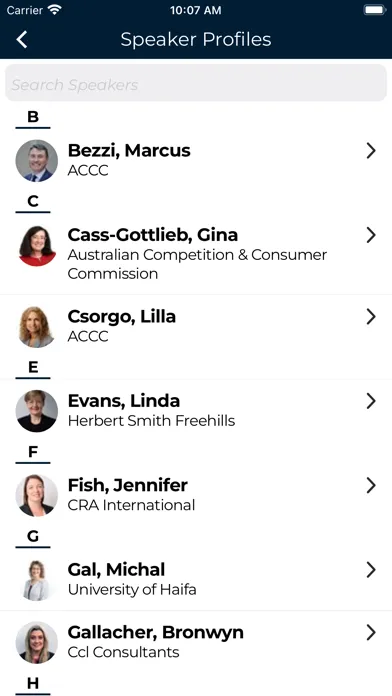 LCA Event App Screenshots