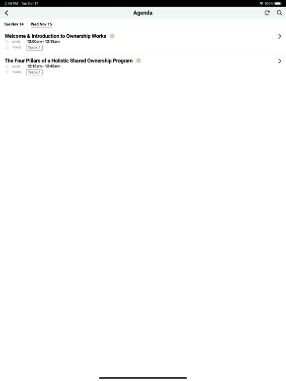Ownership Works Events iPad  سکرین شاٹس