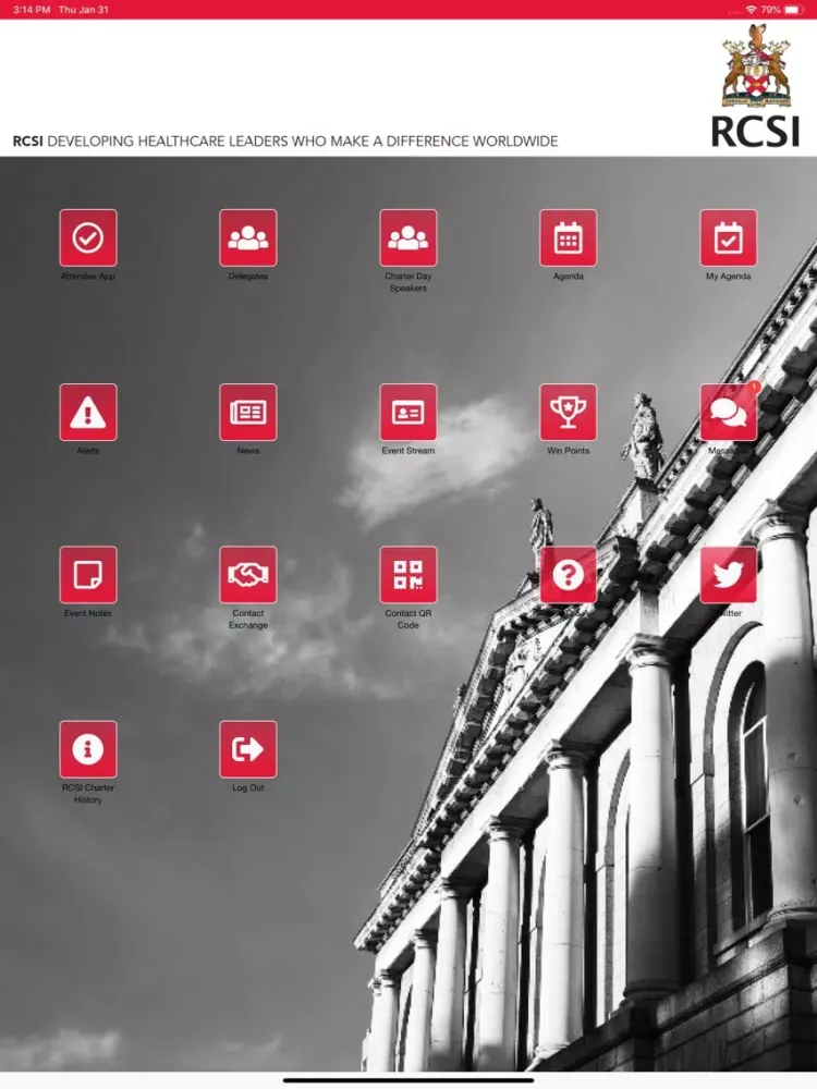 Captures d'écran de RCSI Events iPad 