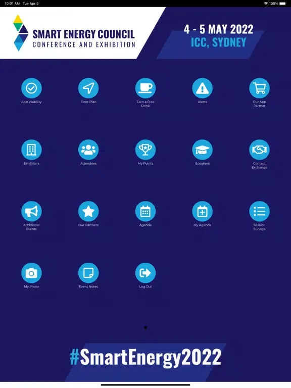 Ảnh chụp màn hình của Smart Energy Conference 2022 iPad 