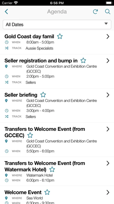 Tangkapan layar Tourism Australia Events