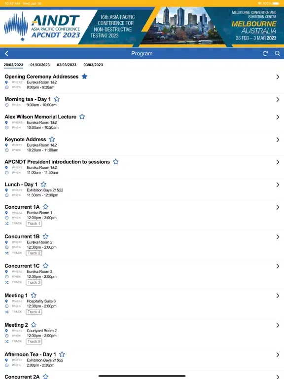 Скриншоты APCNDT2023 Attendee App iPad 