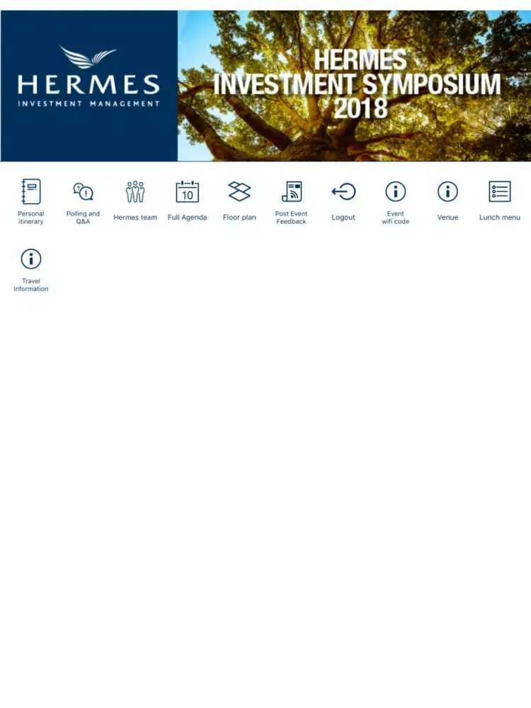 Capturas de pantalla de Hermes Investment Symposium iPad 