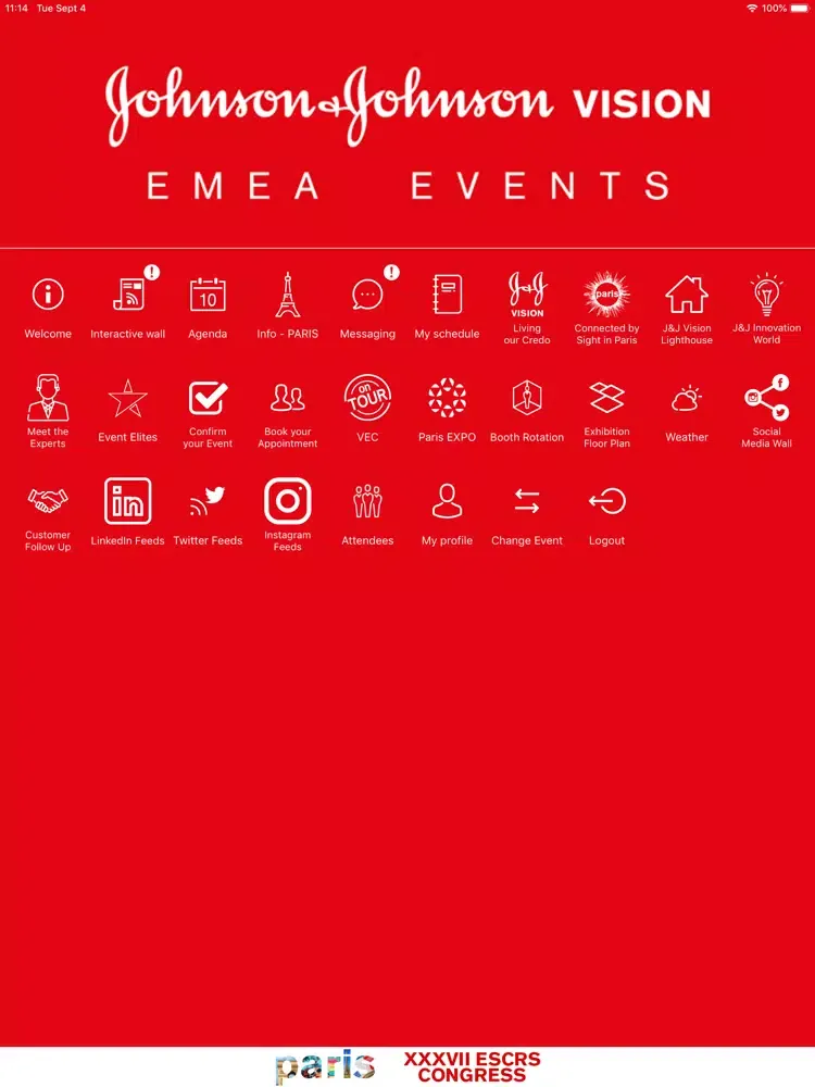 J&J Vision EMEA Events iPad  スクリーンショット