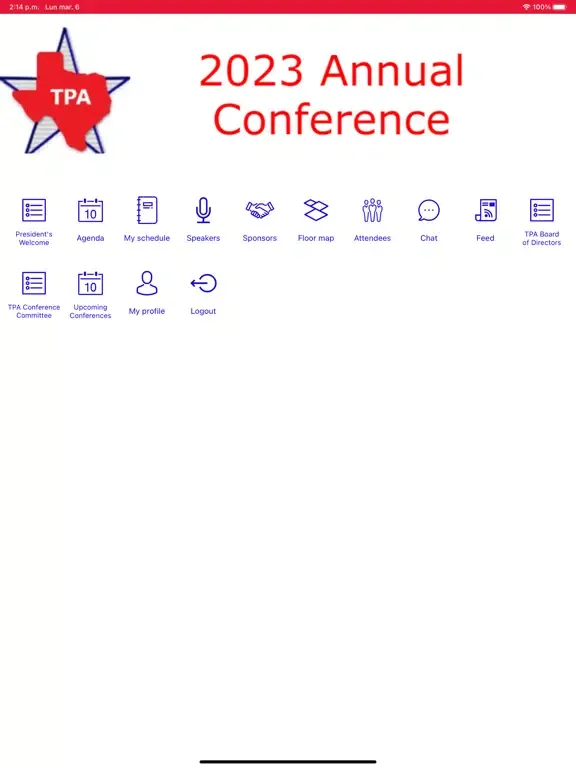 TPA 2023 Annual Conference iPad  سکرین شاٹس
