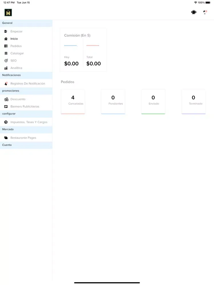 Ảnh chụp màn hình của Admin Events Mall iPad 