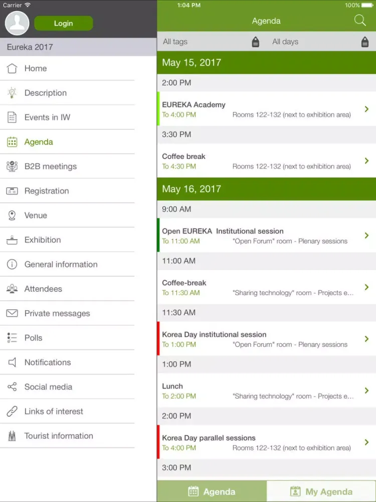 Ảnh chụp màn hình của E! Inno Week iPad 