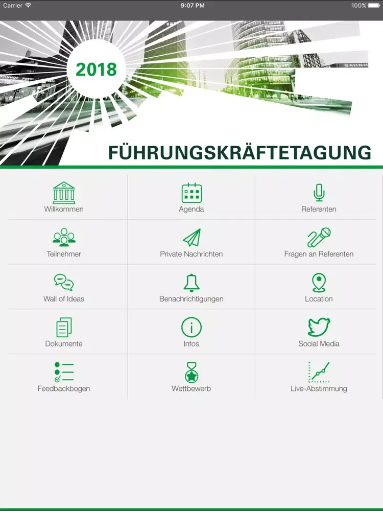 Zrzuty ekranu Führungskräftetagung 2018 iPad 