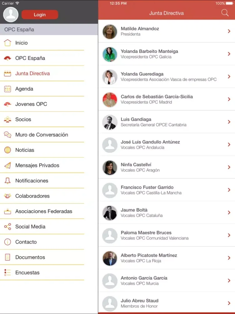 OPC España iPad  Ekran Görüntüleri